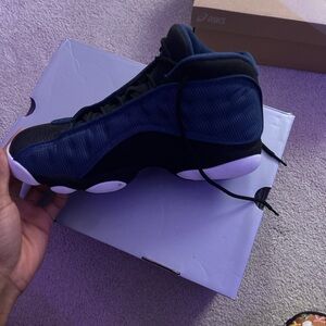 Black and Blue High-Top Jordans